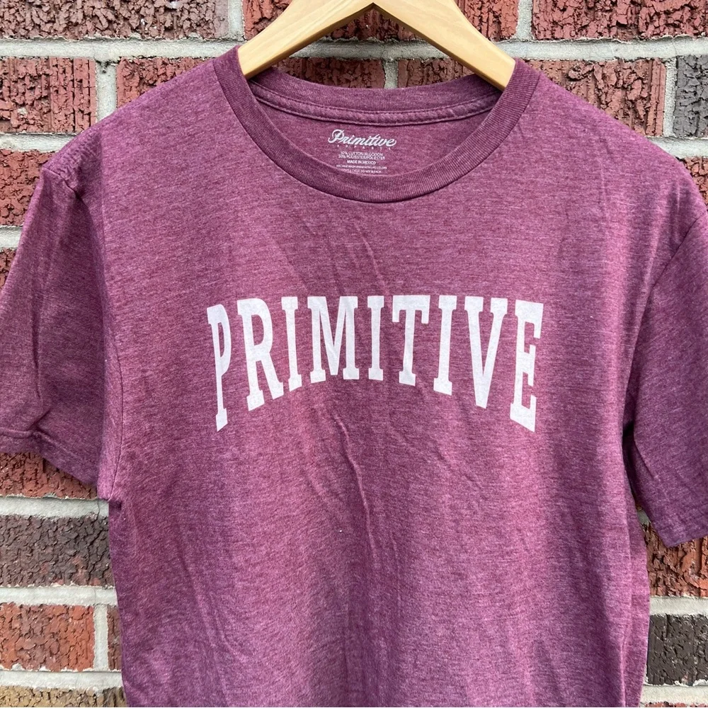 Primitive Marled Burgundy Graphic Short Sleeve Tee Shirt